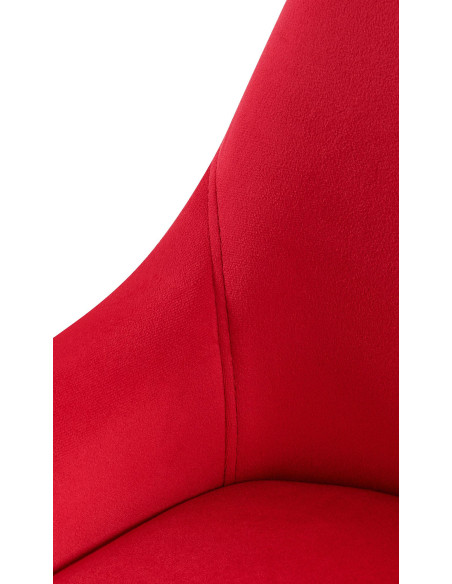 Chaise moderne en Velours Rouge Métal Noir Jorvila - 6