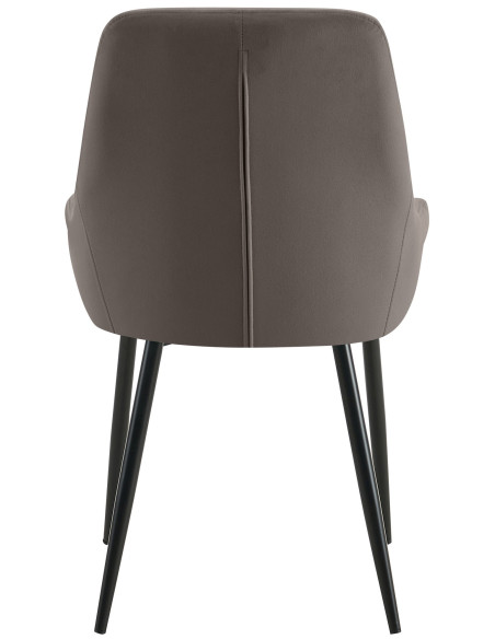 Chaise moderne en Velours Anthracite Métal Noir Jorvila - 4
