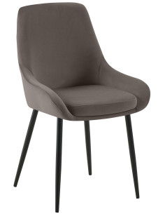 Chaise moderne en Velours Anthracite Métal Noir Jorvila - 1