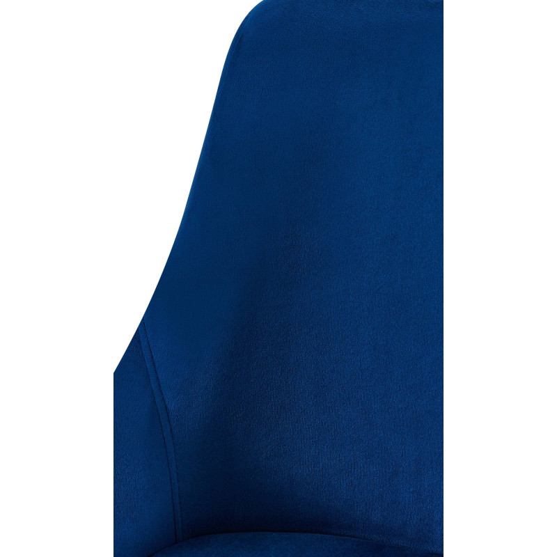 Chaise moderne en Velours Bleu foncé Métal Doré Jorvila - 6