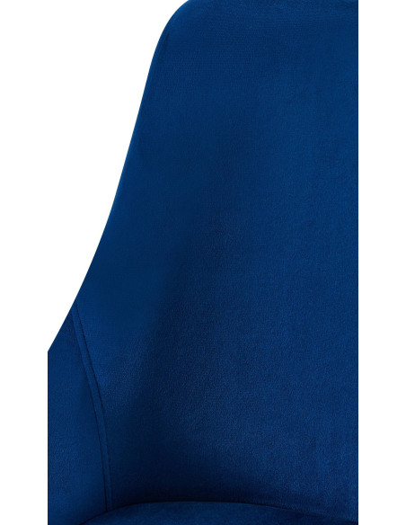 Chaise moderne en Velours Bleu foncé Métal Doré Jorvila - 6