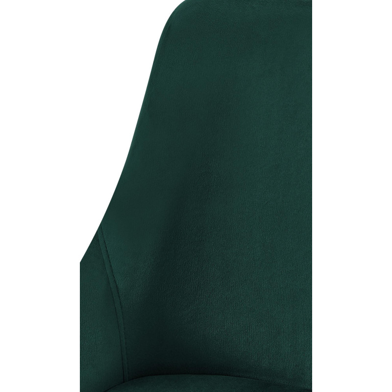Chaise moderne en Velours Vert Métal Doré Jorvila - 6