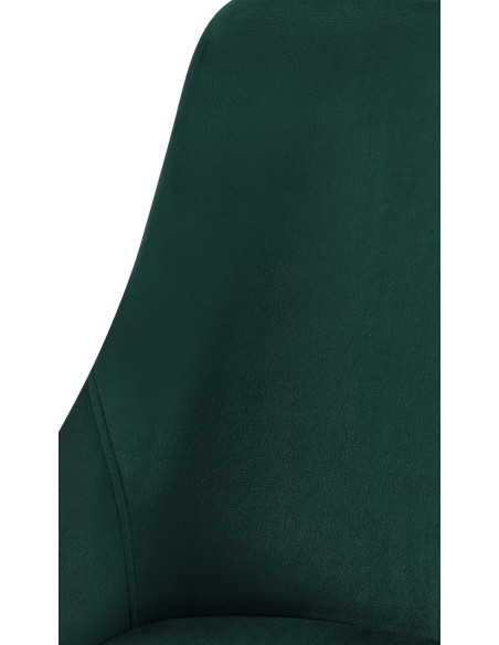 Chaise moderne en Velours Vert Métal Doré Jorvila - 6