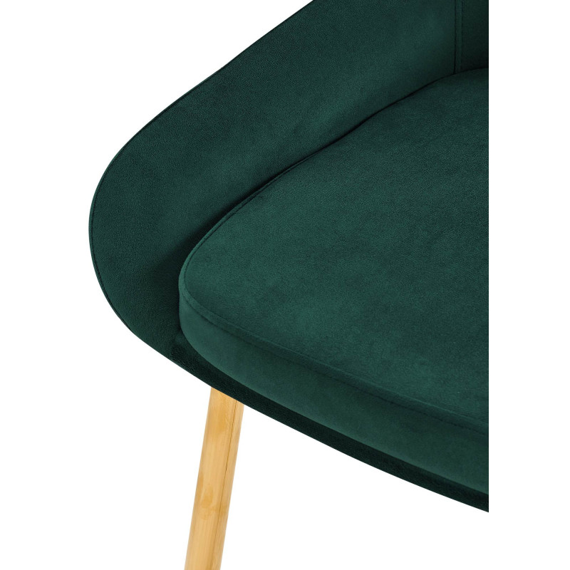 Chaise moderne en Velours Vert Métal Doré Jorvila - 5