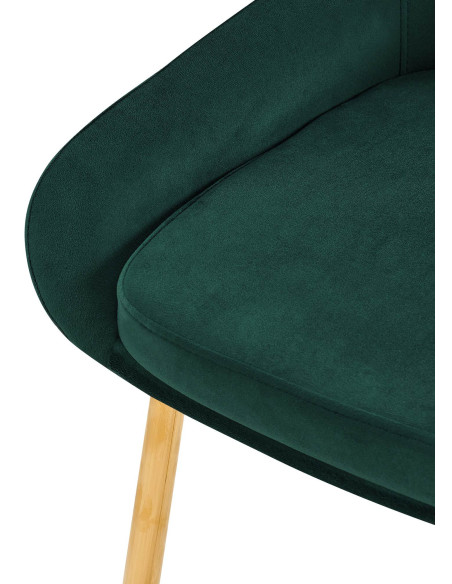 Chaise moderne en Velours Vert Métal Doré Jorvila - 5