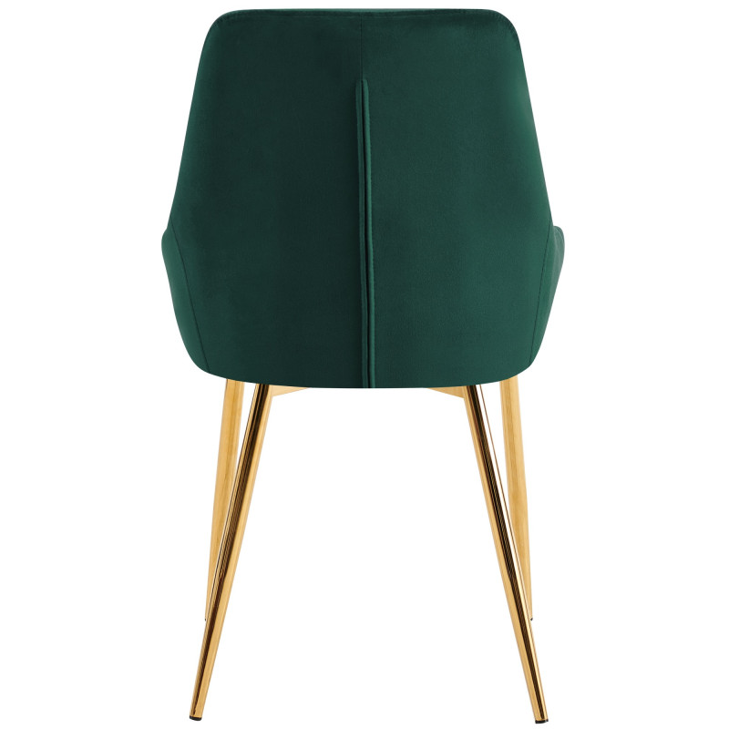 Chaise moderne en Velours Vert Métal Doré Jorvila - 4