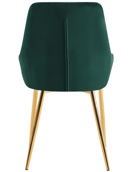 Chaise moderne en Velours Vert Métal Doré Jorvila - 4