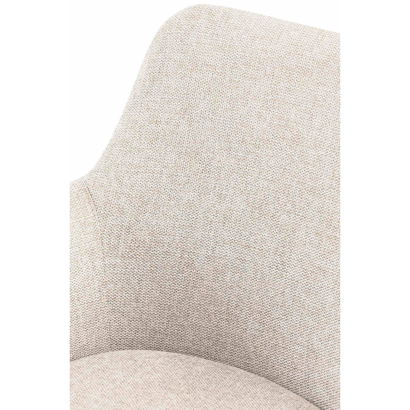 Fauteuil de table pivotant en Tissu Blanc crème Métal Noir Drelis - 4