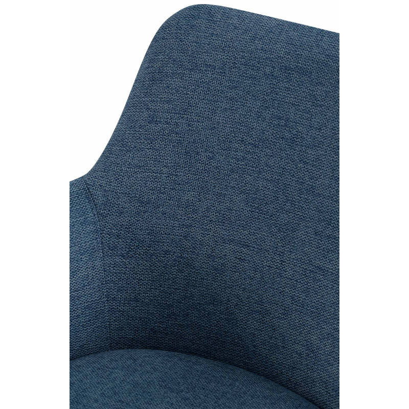 Fauteuil de table pivotant en Tissu Bleu Métal Noir Drelis - 4