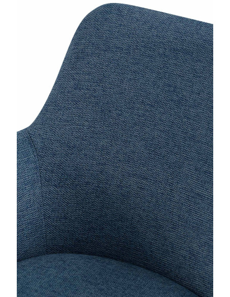 Fauteuil de table pivotant en Tissu Bleu Métal Noir Drelis - 4