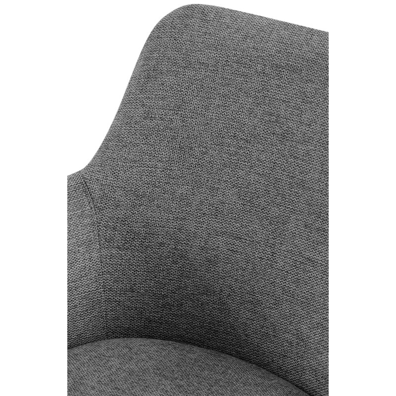 Fauteuil de table pivotant en Tissu Gris Métal Noir Drelis - 4
