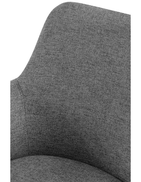 Fauteuil de table pivotant en Tissu Gris Métal Noir Drelis - 4