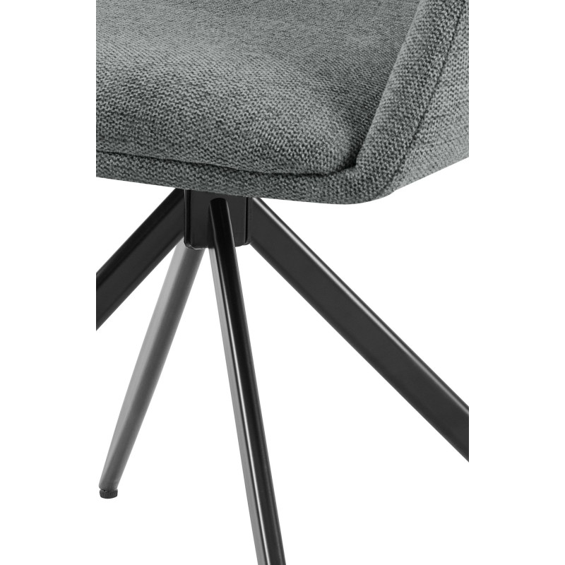 Fauteuil de table pivotant en Tissu Gris Métal Noir Drelis - 5