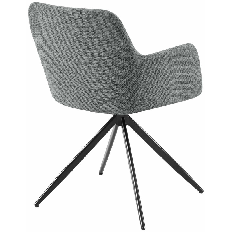 Fauteuil de table pivotant en Tissu Gris Métal Noir Drelis - 3