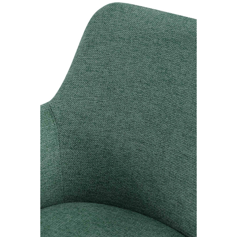 Fauteuil de table pivotant en Tissu Vert Métal Noir Drelis - 4