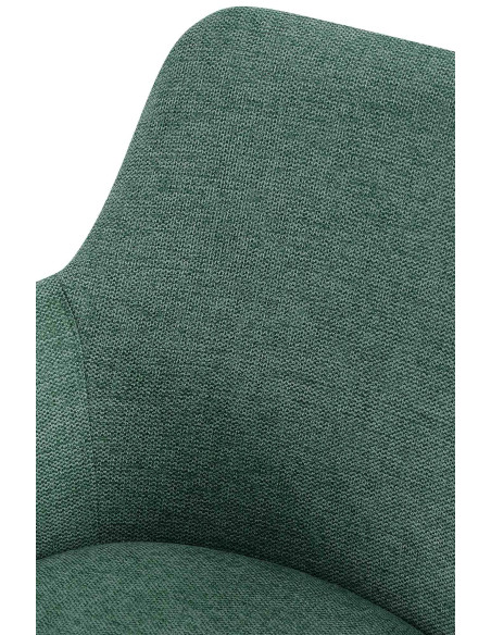 Fauteuil de table pivotant en Tissu Vert Métal Noir Drelis - 4