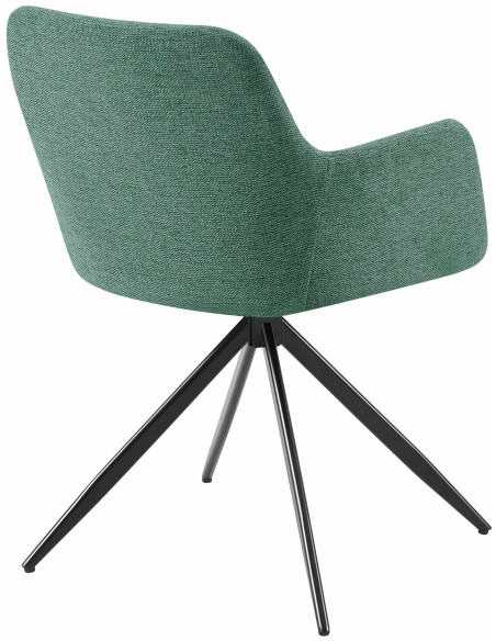Fauteuil de table pivotant en Tissu Vert Métal Noir Drelis - 3