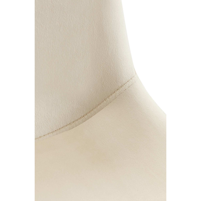 Chaise pivotante moderne en Velours Blanc crème Métal Noir Zelyra - 2