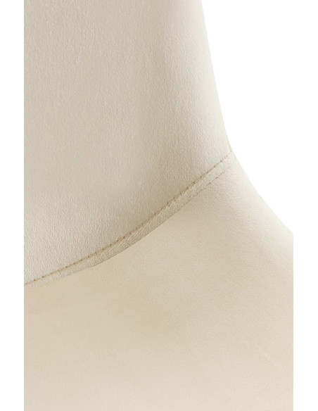 Chaise pivotante moderne en Velours Blanc crème Métal Noir Zelyra - 2