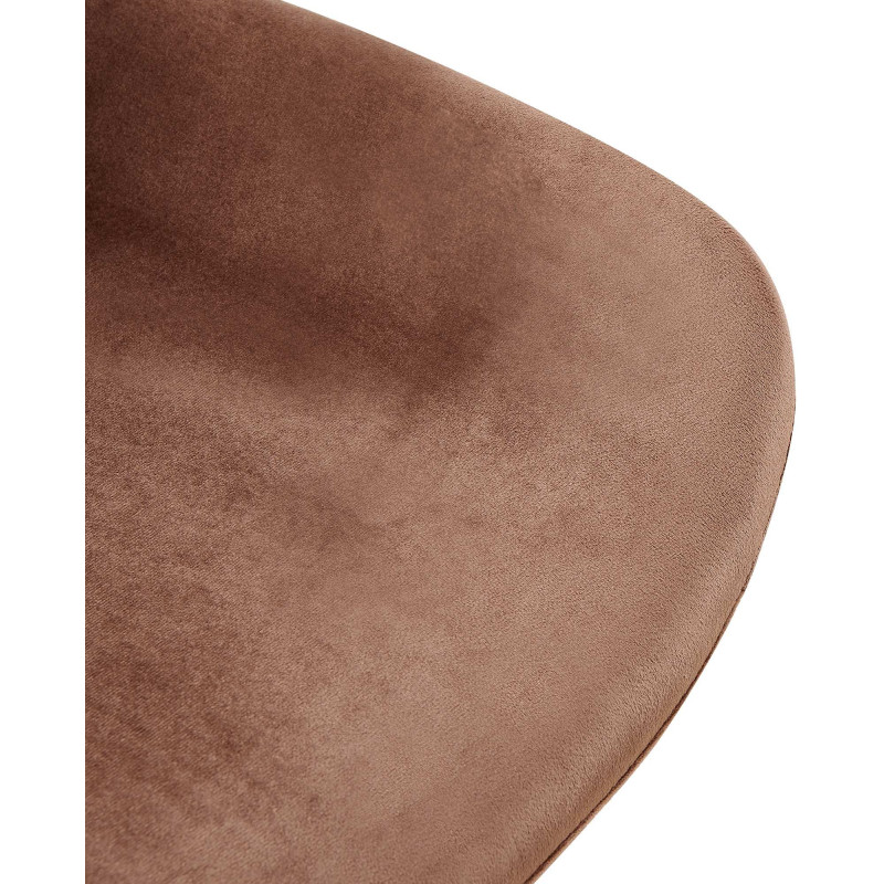 Chaise pivotante moderne en Velours Marron Métal Noir Zelyra - 2