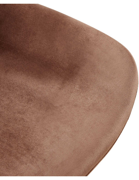 Chaise pivotante moderne en Velours Marron Métal Noir Zelyra - 2