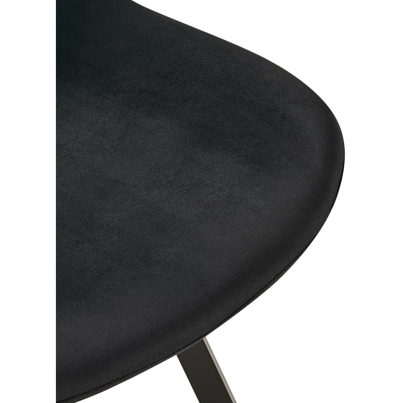 Chaise pivotante moderne en Velours Noir Métal Noir Zelyra - 2