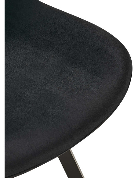 Chaise pivotante moderne en Velours Noir Métal Noir Zelyra - 2