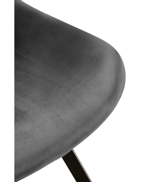 Chaise pivotante moderne en Velours Gris foncé Métal Noir Zelyra - 3