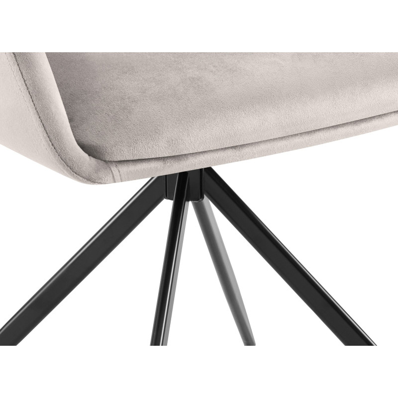 Fauteuil de table pivotant en Velours Gris Métal Noir Drelis - 5