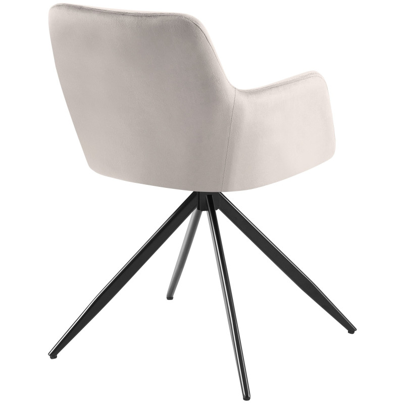 Fauteuil de table pivotant en Velours Gris Métal Noir Drelis - 3