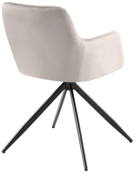 Fauteuil de table pivotant en Velours Gris Métal Noir Drelis - 3