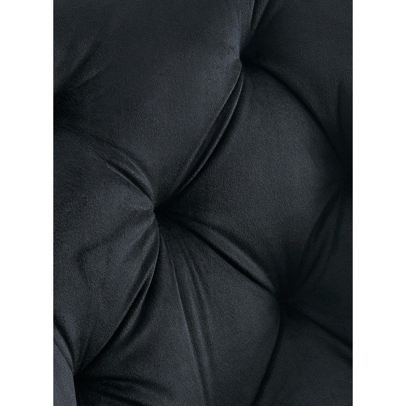 Fauteuil de table capitonné pivotant en Velours Noir Métal Noir Sorlian - 2