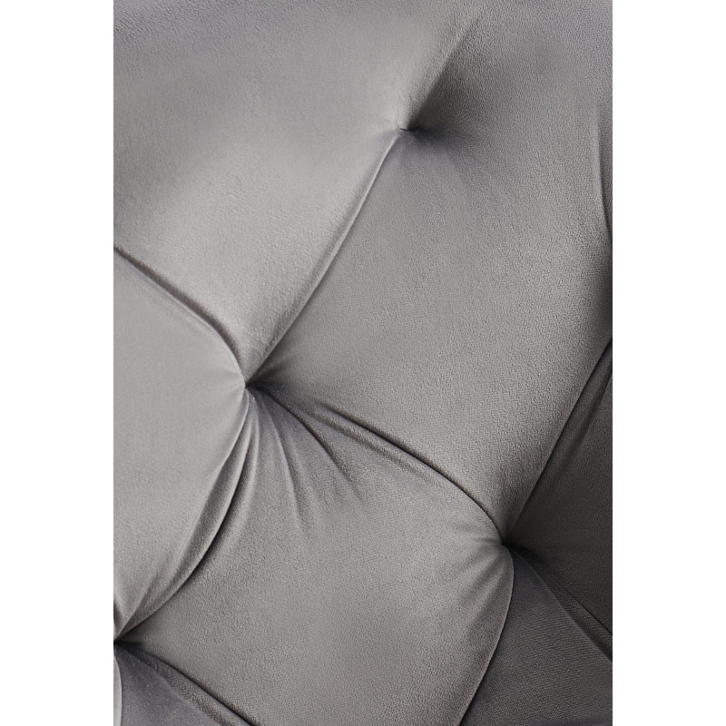 Fauteuil de table capitonné pivotant en Velours Gris foncé Métal Noir Sorlian - 3