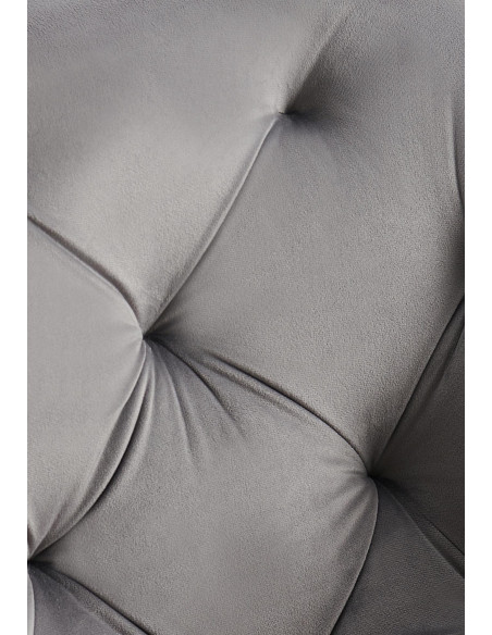 Fauteuil de table capitonné pivotant en Velours Gris foncé Métal Noir Sorlian - 3