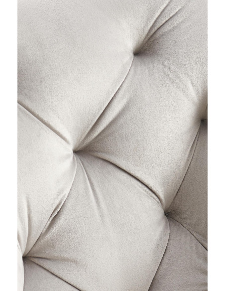 Fauteuil de table capitonné pivotant en Velours Gris Métal Noir Sorlian - 3