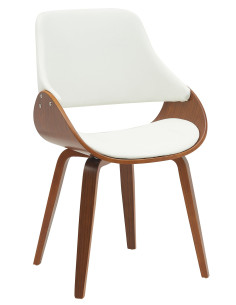 Chaise moderne haut de gamme en Polyuréthane Blanc Bois Marron Vorylia - 1