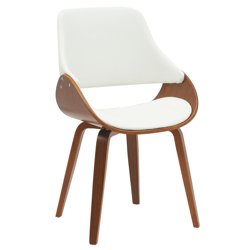 Chaise moderne haut de gamme en Polyuréthane Blanc Bois Marron Vorylia - 1