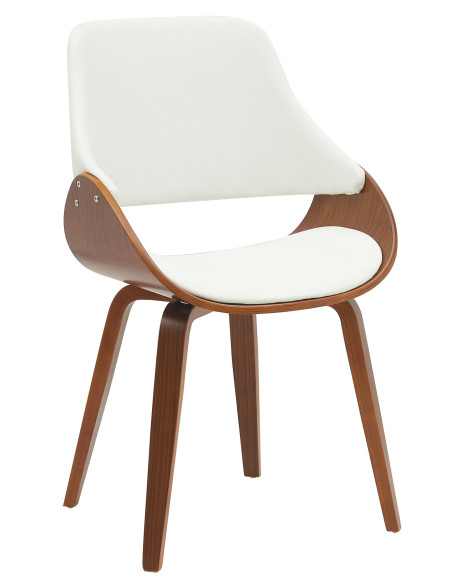 Chaise moderne haut de gamme en Polyuréthane Blanc Bois Marron Vorylia - 1