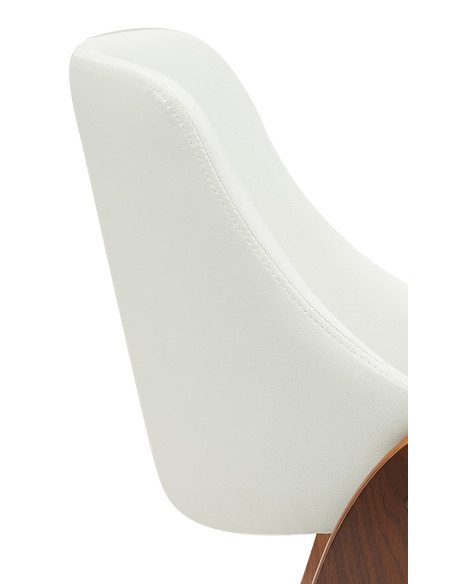 Chaise moderne haut de gamme en Polyuréthane Blanc Bois Marron Vorylia - 2