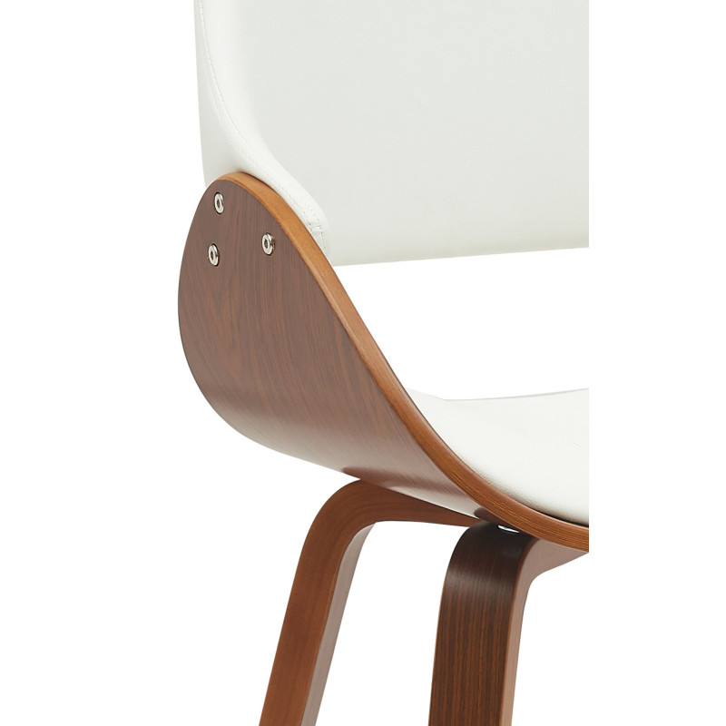 Chaise moderne haut de gamme en Polyuréthane Blanc Bois Marron Vorylia - 3