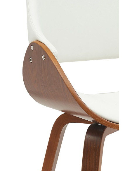 Chaise moderne haut de gamme en Polyuréthane Blanc Bois Marron Vorylia - 3