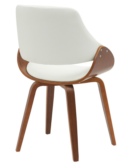 Chaise moderne haut de gamme en Polyuréthane Blanc Bois Marron Vorylia - 4