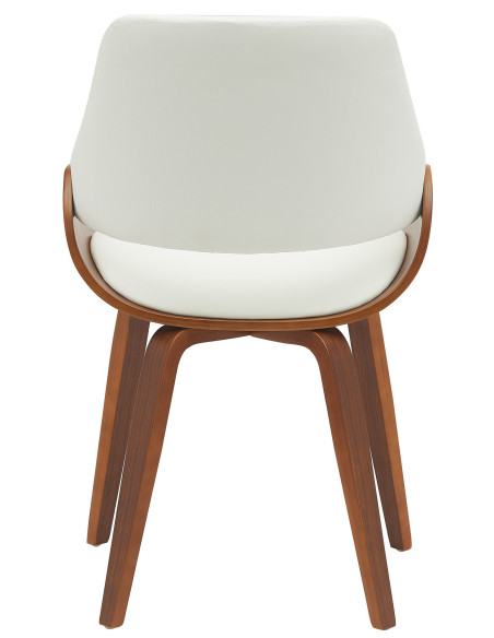 Chaise moderne haut de gamme en Polyuréthane Blanc Bois Marron Vorylia - 5