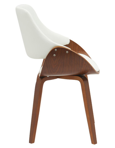 Chaise moderne haut de gamme en Polyuréthane Blanc Bois Marron Vorylia - 6