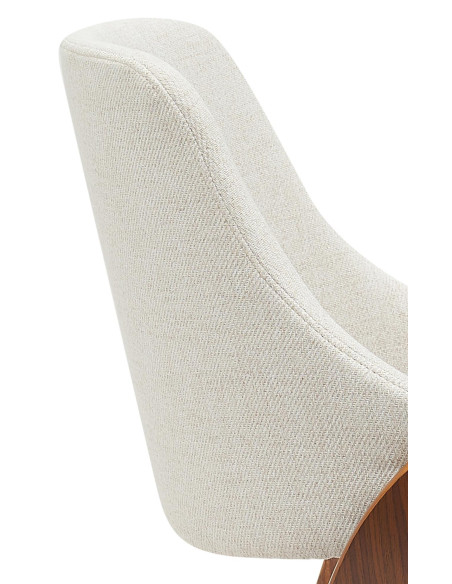 Chaise moderne haut de gamme en Tissu Blanc crème Bois Marron Vorylia - 2