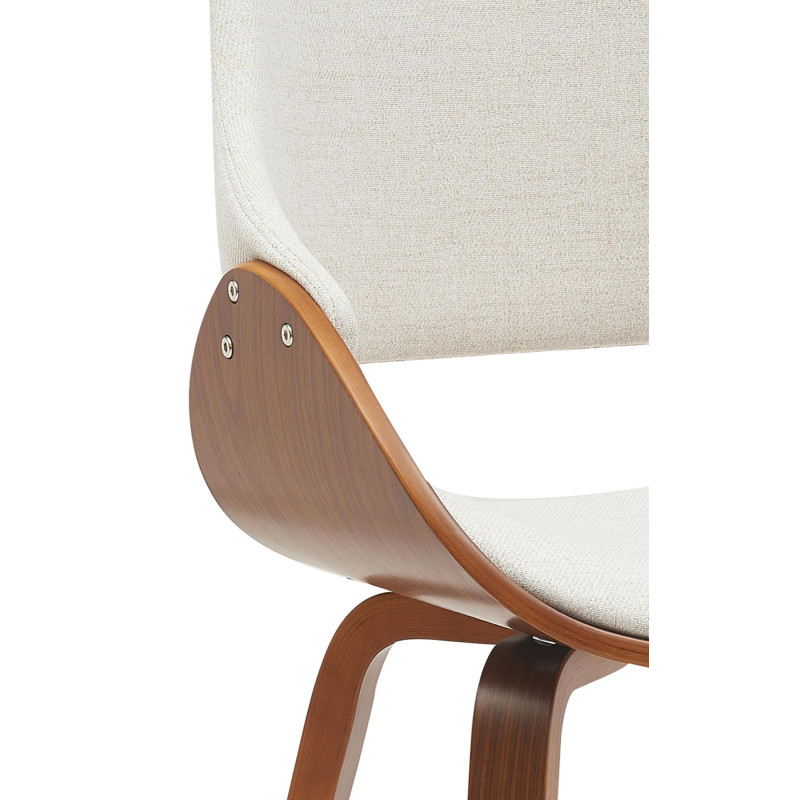 Chaise moderne haut de gamme en Tissu Blanc crème Bois Marron Vorylia - 3