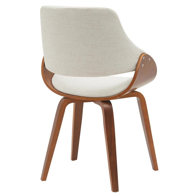Chaise moderne haut de gamme en Tissu Blanc crème Bois Marron Vorylia - 4