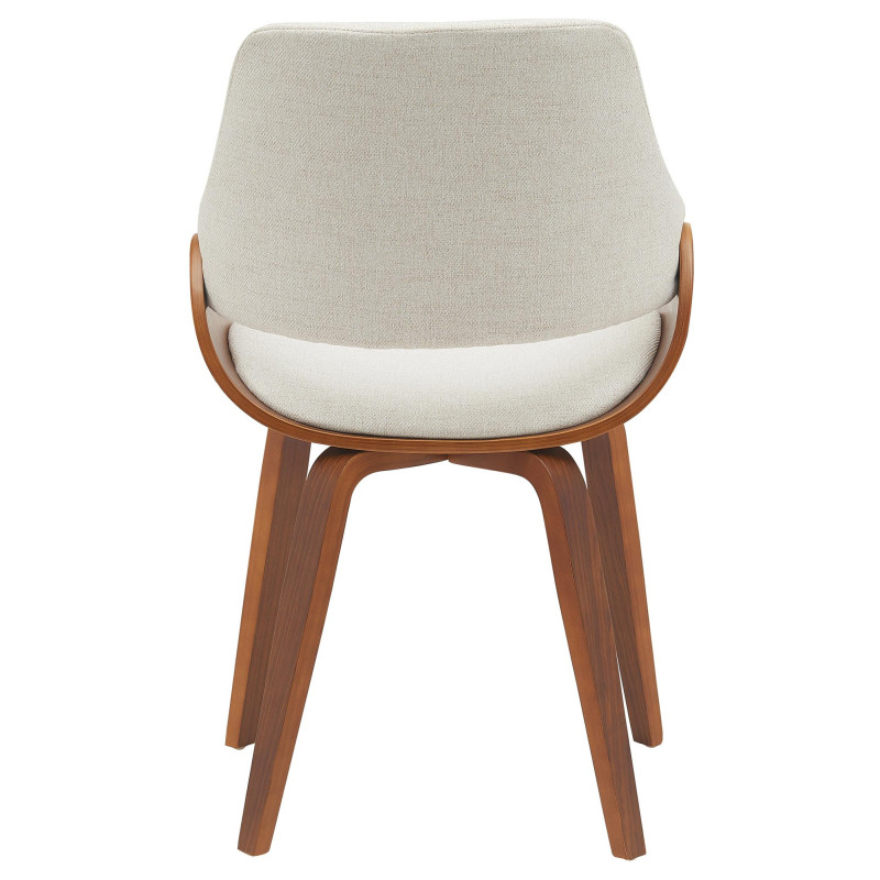 Chaise moderne haut de gamme en Tissu Blanc crème Bois Marron Vorylia - 5