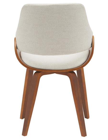 Chaise moderne haut de gamme en Tissu Blanc crème Bois Marron Vorylia - 5