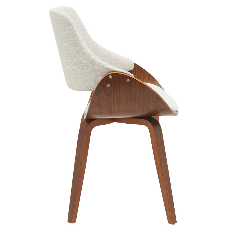 Chaise moderne haut de gamme en Tissu Blanc crème Bois Marron Vorylia - 6